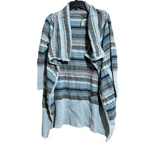 Wilster Cardigan Womens Small Multicolor Fair Isle Cashmere Wool Open Sweater